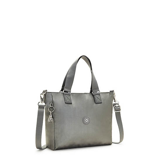 Kipling Venla Metallic Tote Veske Grå | NO 1741NW